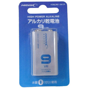 送料無料 9V形 角電池 アルカリ乾電池 006P HIDISCｘ３個セット