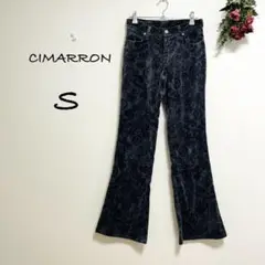 2128【CIMARRON】ダマスク柄カジュアルパンツ(S)フレア　スペイン製