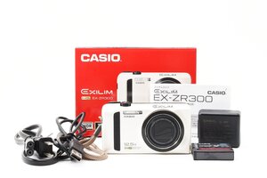 CASIO HIGH SPEED EXILIM EX-ZR300 ホワイト 1610万画素 [美品] 元箱 ストラップ バッテリー付き 光学ズーム12.5倍 撮影枚数500枚