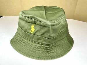 未使用 Ralph Lauren POLO PONYラルフローレン ポロ ポニー HAT バケットハット カーキグリーン S/M 58cm