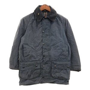 80年代 イングランド製 Barbour バブアー BEAUFORT オイルドジャケット ３ワラント ネイビー (メンズ 91cm/36in) 中古 古着 P6537