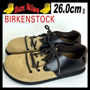 即決 使用少 BIRKENSTOCK ビルケンシュトック メンズ 40 26cm程度 ナロー スエード レザー ベージュ/濃茶 カジュアルシューズ 革靴 中古