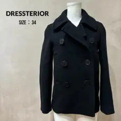 DRESSTERIOR ドレステリア メルトン ウール Pコート ブラック