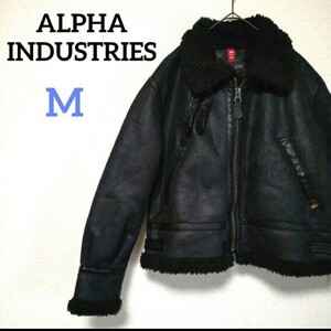 ALPHA INDUSTRIES アルファインダストリーズ B-3 フェイクムートンフライトジャケット ボア ボマージャケット ミリタリー ブラック 