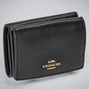 コーチ 三つ折り財布 メンズ レディース ブランド COACH レザー 88666 IMBLK 1 ブラック