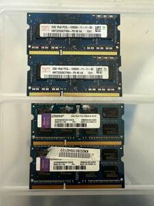 中古動作品 ノート用メモリ/DDR3 PC3＋PC3L 2GB 2種類合計8枚セット