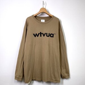 【04サイズ】WTAPS ダブルタップス WTVUA ロゴ TEE 長袖Tシャツ ベージュ SCREEN スクリーン ロンT BA3233