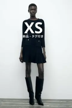 【新品タグ付き】ZARA ショートプリーツニットワンピース XS