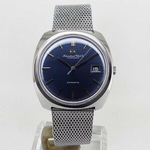 中古IWC R814A クッションケース デイト オートマティック オールドインター アンティーク ブルー OH済