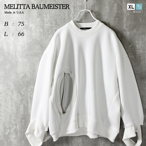 MELITTA BAUMEISTER　変形 オーバーサイズ スウェット 白 ホワイト コクーン バルーン ジャージー 無地 メリッタバウマイスター XS メンズ