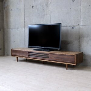 テレビボード 200cm ロータイプ 低め テレビボード ナチュラル ダーク 無垢 和モダン 北欧 ウォールナット タモ ４K 大型テレビ 匠デザイン