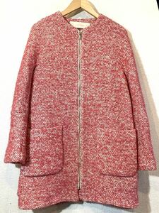 ZARA BASIC！ロングコート！起毛！ウール素材！ザラ！ベーシック！定価16,000円！ピンク！桃