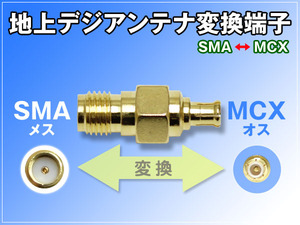 地デジアンテナ 変換端子　SMAメス MCXオス　　1個 SMA端子（メス）MCX端子（オス）アダプター