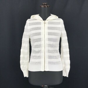 Made in Japan★Maglie par ef-de★薄手/ジップアップパーカー【women’s size -7/S/白/white】jumper/jacket◆BG979