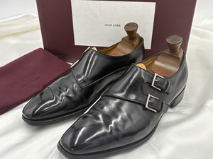 JOHN LOBB ジョンロブ ★32万チャペルＷモンク黒★９E/27.5㎝前後（LAST型8000）英国製★資産価値ある靴シューズ