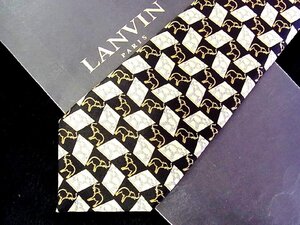 ♪今週の特売980円～♪2865♪良品【LANVIN】ランバン【象 ゾウ 動物 柄】ネクタイ♪