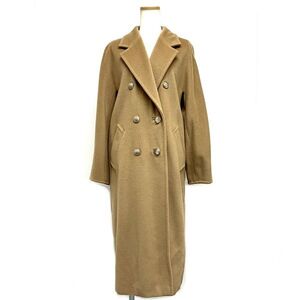 マックスマーラ MAX MARA ダブル ロングコート キャメル 38 カシミヤ混 白タグ レディース