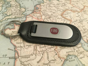 送料無料 GENUINE ORIGINAL FIAT LEATHER KEYFOB フィアット アバルト レザー キーホルダー キーリング