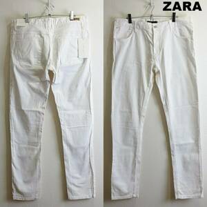 即決★ 送料無★ 新品タグ付★　ZARA MAN　スリムテーパードデニム　W92cm　ストレッチ　ホワイト　トルコ製　Sz.34　ザラ　H449