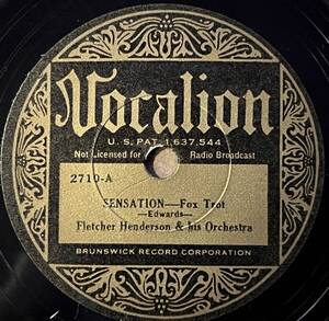 FLETCHER HENDERSON & HIS ORCH. w COLEMAN HAWKINS VOCALION Sensation/ Fidgety Feet