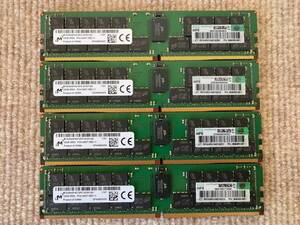 32GB 4枚セット 計128GB Micron MTA36ASF4G72PZ DDR4 2Rx4 PC4-2400T ECC REG RDIMM サーバー用 メモリ HP純正 809083-091 [1707] [PT314]