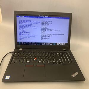 JK5708 Lenovo Thinkpad L580/Core i3-7020U/メモリー:4GB/HDD:500/BIOS確認だけ