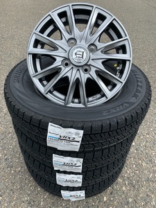 2024年製 新品【4本送料込み43,400円～】 ブリヂストン VRX2 145/80R13+アルミホイール 4本セット メタリックグレー 13×4.00B +43 4H100