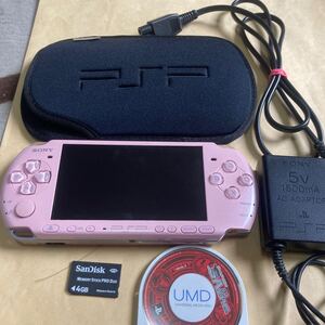 送料無料 PSP PSP-3000 本体 ブロッサムピンク アダプタ等付 プレイステーションポータブル PSP-3000ZP PSP3000 PlayStation Portable