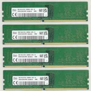 ★DDR4-3200 (PC4-25600) 8GB×4枚＝32GB■SKhynix■デスクトップPC用 288Pin■PC4-3200AA-UC0-13