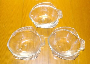 新品　ヒラメチャン小鉢　３個セット　鮃デザイン　KAMEI GLASS ガラス製　FLATFISH SK-135-3 