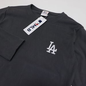 ★ドジャース DODGERS MLB 新品 メンズ 大谷翔平 山本由伸 裏フリース WARM ストレッチ 長袖 シャツ 濃灰[TH486E2-N7-LL] 一 三 参★QWER