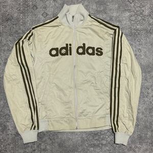 00s adidas アディダス トラックジャケット ジャージ ベージュ ブラウン ジップアップ