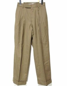 美品 23SS MARKAWARE マーカウェア DPLEATED CLASSIC WIDE 120S ツータック イージー スラックスパンツ グルカパンツ 1 ブラウン