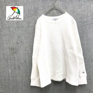 1I2543-N◆美品◆ Arnold Palmer アーノルドパーマー ワッフルカットソー サーマル 厚手 トレーナー◆size2 ホワイト 白 コットン100