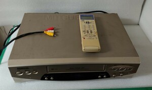 ★MITSUBISHI HV-H100★ VHSビデオデッキ リモコン付き、再生確認、現状品！！！！！！！！！！！！