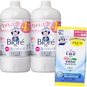 ビオレu 泡ハンドソープ フルーツの香り つめかえ用 770ml×2個 + ビオレu 除菌やわらかウェットシート 10枚入