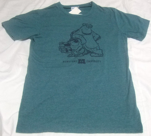 MONSTERS UNIVERSITY Tシャツ(Green,サイズ:L,PIXAR)。