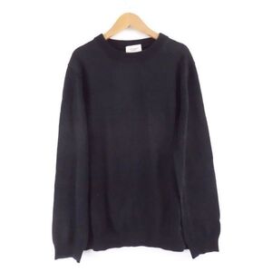 美品 UNITED ARROWS ユナイテッドアローズ 長袖ニット ブラック L コットン100% メンズ AY3816A67