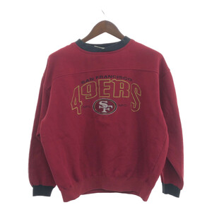 ■ 90年代 Lee SPORT リースポーツ NFL サンフランシスコ・49ers スウェット 刺繍 プロチーム ワインレッド (メンズ M) P5814 1円スタート