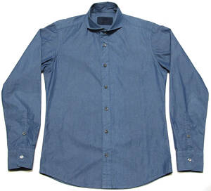 ■junhashimoto x nano univers INDIGO HORIZONTAL DRESS SHIRT【S】新同極美品