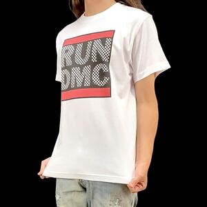 新品 RUN DMC チェッカー ロゴ 80年代 オールドスクール ヒップホップ Tシャツ S M L XL ビッグ オーバーサイズ XXL~5XL ロンT パーカー 可