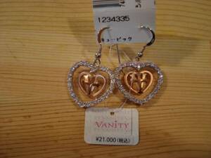 未使用★VANITY ハートピアス/キュービック/シルバー925/21000円