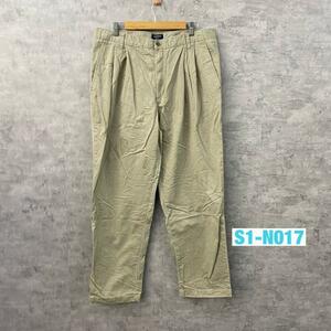 DOCKERS ドッカーズ チノパンツ khakis ベージュ ジップフライ ツータック W38 L32 実寸W37in 40483-2022 USA S1-N017