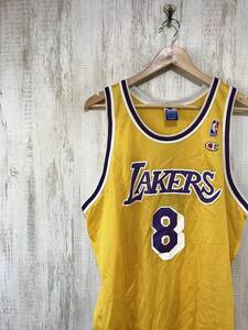 at118☆【NBA ロサンゼルス レイカーズ コービー ブライアント 8番 ユニフォーム】champion チャンピオン LAKERS バスケ