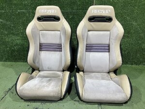 Y管理75815 H20 スカイライン PV36 外し】★RECARO SR-3 ベージュ系 レザー張替 運転席 助手席 シート セミバケット 両側ダイヤル式★