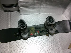 ★★　サロモン 　SALOMON 　スノーボード 板 約154cm スノボ ビンディング 　ブーツ　26.0-26.5ｃｍ　kissmark 　ダイヤル式