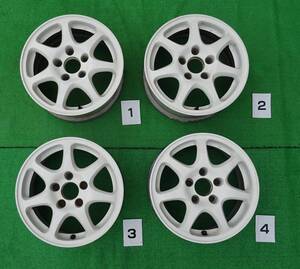 EK9 シビックタイプR　純正　ホイール　4本　チャンピオンシップホワイト　15×6J＋50 PCD114.3・5H　DC2,DB8,ZF1,ZF2　流用 42700-ST7-R01