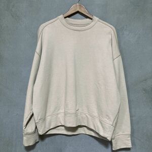 JIL SANDER＋ ジルサンダープラス EMBROIDERY MOCNECK DROP SHOULDER SWEAT 刺繍 ドロップショルダー スウェット シャツ size.S ベージュ