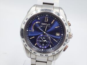 378609【1円スタート】SEIKO セイコー 稼動品 8B54-0AA0 ブライツ ワールドタイム メンズ 時計 ソーラー ケース41mm