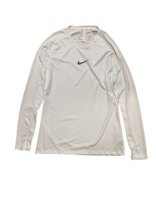 【 美中古品 】 nike ナイキ 白 XL サッカー フットサル　トレーニング マラソン ランニング 長袖 